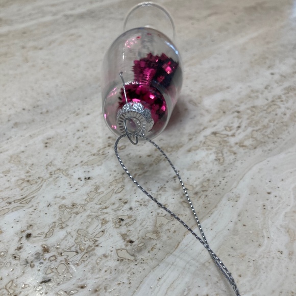 Champagne Glitter Pink Confetti Glass Flute Ornament - Picture 4 of 4